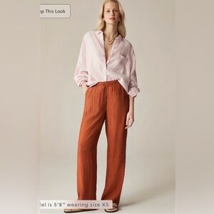 J.Crew Stratus Pant in Textured Satin Toasted Paprika
